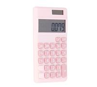 Xixian 8 Digit Pocket Calculator Solar Battery Dual Power, Large LCD Mini Handheld Calc with Big Buttons for Office School Business Travel Home Use Compact ABS Design (Roseate)