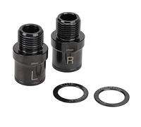 Xixian Bike Pedal Extender 20mm, Road Ycle Pedal Spacer Axle, Knee Pain Relief Threaded Spindle with Washers, Left Right Marked for Easy Install (Black)