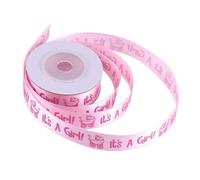 Xixian Blue/Pink, Baby Shower Christening Party Favor, 10 Yards IT is A BOY/Girl Stain Ribbon, Durable Polyester Material, Lovely Atmosphere for Cake Decoration, Baby Friends (Pink)