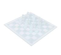 Xixian Crystal Glass Chess Set with Frosted Pieces for Travel | Elegant dull polish board, smooth glass men, ideal for cam , school trips, and home strategy games, portable design