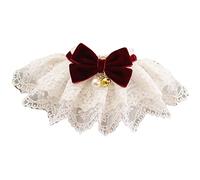 Xixian Pet Lace Bib Collar for Dogs Cats - Soft Polyester Bow Neck Scarf, Adjustable Fit (M)
