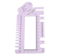 Xixian Sheep Shaped Knitting Gauge Tool, Clear Number Crochet Needle Sizer Ruler for Yarn Measurement, Purple Plastic Guide for Stitch Counting and Hook Size Checking At Home