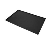 Xixian Silicone Pet Feeding Mat with Raised Edges, Non Slip Dog Cat Bowl Placemat for Kitchen Floor, Easy Clean Food Grade Puppy Pad 15.7x11.8in (Black)