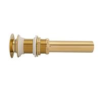 Xixian Smooth Push-Button Operation, Sturdy Brass Metal Structure, G1 1/4" Brass Bathroom Basin Sink Pop Up Drain Assembly for and Prevention, Easy to Install (Gold Chrome Plated)