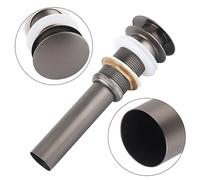Xixian Smooth Push-Button Operation, Sturdy Brass Metal Structure, G1 1/4" Brass Bathroom Basin Sink Pop Up Drain Assembly for and Prevention, Easy to Install (ORB)