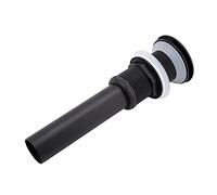 Xixian Smooth Push-Button Operation, Sturdy Brass Metal Structure, G1 1/4" Brass Bathroom Basin Sink Pop Up Drain Assembly for and Prevention, Easy to Install (Black Chrome Plated)