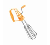 Xixian Stainless Steel Hand Whip Egg Beater, Easy to Use and Kitchen Tool, Efficiently Saves Cooking Time, Suitable for Baking and Making Sauce, Two Round Design for Even (Orange)