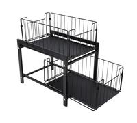 Xixian Under Sink Organizer Iron 2-Tier Pull Out Rack for Kitchen Cabinet Storage