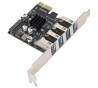 Xixian USB 3.0 PCIE Expansion Card 4 Port, VL805 Chip 5Gbps PCIE to USB Adapter for Desktop PC, Power Support, Gold Plated Interface