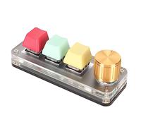 Xixian USB Mini 3-Key Keypad with Knob - Programmable Mechanical Blue Switch, Type-C Wired, One-Handed Gaming & Office Keypad (Colorful)
