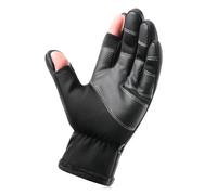 Xixian Warm Fishing Gloves Touchs N Winter Cycling Black | Windproof padded fleece, soft leather palm, cycling, outdoor running, daily winter wear, sensitive double layer touch s n