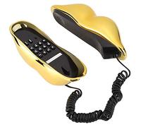 Xixian WX-3061 MultiFunctional Cute Lip Shape Telephone Desk Phone Home Decoration Set, Popular Model, Bright Color, Attractive Style, Clear Sound Quality, Great Holidays, (Gold Plated)