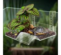 xixibuy Turtle Floating Basking Platform, Floating turtle tank for Turtle Lovers, Turtle ramp, Tortoise table, Turtle Dock Terrapin Basking Tray, Simulation of greenery climbing platform(SIZE:M)