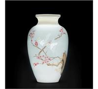 xixiLENLEN Ceramic Vase Flower Arrangement Hand-Painted Chinese Household Living Room Decorations Antique Shelf Porcelain Crafts Ornaments,A Yellow