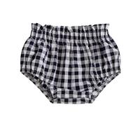 XIXIMAON Baby Girl Bloomers Plaid Ruffled Triangle Shorts Elastic Waist Panties Infant Diaper Cover for Girls Briefs Toddler Summer Cotton Underwear (Black, 3-6 Months)
