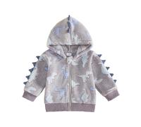 XIXIMAON Toddler Baby Boy Fleece Jacket Hooded Coat Cute Dinosaur Outwear | 3D Dinosaur Spike Decor Long Sleeve Zip Up Hoodies Warm Windbreaker Kids Autumn Winter Clothes Boys Fluffy Tops