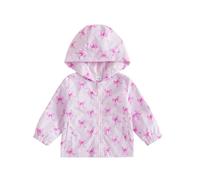 XIXIMAON Toddler Girls Lightweight Jacket Zip Up Hoodie Sweatshirt Coat | Baby Girl Windbreaker Jacket Floral Print Long Sleeve Zip Up Hooded Coat With Pockets Loose Fit Kids Outwear Fall Blouse Top