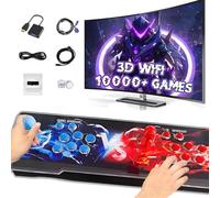 XIXIMENG 10000 in 1 Game Box Retro Game Console,Support 3D WIFI & 3D Games,6-Color LED Light Video Gaming Console,Pause/Search/Favorites/Add/Sort/Archive/Hide Game,1280 * 720P,1-4 Players (Blue Red)
