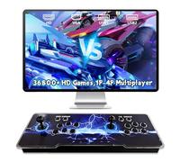 XIXIMENG 36800 in 1 Game Box Retro Game Console,6-Color LED Lights Video Gaming Consoles,Pause/Search/Favorites/Add/Sort/Archive/Hide Game,1280*720P,Plug & Play,1-4 Players,Dual Joysticks (Black)