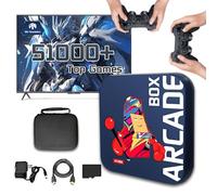 XIXIMENG Super Console 4K Arcade Box,51000/41000/31000+ Games,50/40/30+ Emulators,HD HDMI Output Retro Game Console for TV,S905X Chip,Plug & Play Video Game Consoles with 2 Wireless Controller (256G)