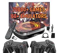 XIXIMENG Super Console X4 PLUS Retro Game Console,70000+ Games 60+ Emulators 256G,EmuELEC & Android & CoreELEC System Emulator Console,2.4G/5G WiFi & BT4,4K Video Game Console with Wireless Handles