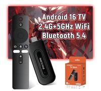 XIXIMENG TV3 PRO Android TV Stick Android 16.0 Stick with Bluetooth Voice Remote Control,2GB RAM + 16GB ROM,2.4G+5G WIFI & Bluetooth 5.4,H313 64-bit Quad Core ARM Cor-tex A53 Smart TV Sticks