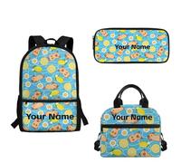 xixirimido Lemon Capybara Flowers Print Backpack for Girls School Set with Lunch Handbag Pencil Case Large Thermal Lightweight