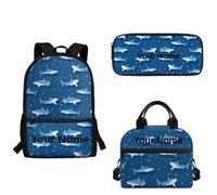 xixirimido Red Blue Flame Baseball Print Custom Backpack with Lunch Box Set of 3 School Backpacks for Kids Fashion Pencil Case for Middle High School Add Your Name School Bag