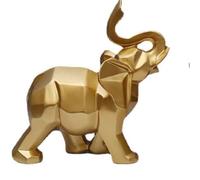 XiXiYang 1pcs Loving Pair of Elephants Hand-Painted Resin Garden Elephant Statue - Weatherproof Outdoor Decor for Patio, Lawn & Indoor | Unique Home & Wedding Gift Idea (Gold)
