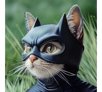 XiXiYang Dog Mask-Halloween Avengers Face Cover for Dog - Black Revenge Party Cosplay Mask with Adjustable,Bat Cosplay Bat Costume Mask,CuteDog Dress Up Accessories (CAT)