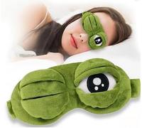 XiXiYang Kids Eye Masks for Sleeping,Funny Frogs Masks Sleep, Cover for Sleeping Mask Blindfold Soft and Fluff Sleep Eye 3D Novelty Cartoon Frogs Mask, Eye Blinder As Gift for Kids, Men, Women(Green)