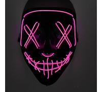 XiXiYang Scary LED Face Halloween Mask,3 Lighting Modes LED Face Transforming,Light up Mask for Deadpool and Iron Fans for Men Women Adults for Costume Cosplay Party Masquerade, (Pink)