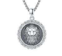 XIXLES Animal Necklace 925 Sterling Silver Lion/Elephant/Snake/Wolf/Thor Hammer Pendant Necklace Retro Punk Gothic Hip Hop Rock Unisex Jewelry for Men Women With Gifts Box