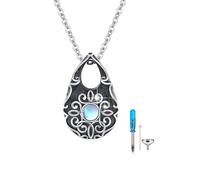 XIXLES Celtic Necklace for Ashes Sterling Silver lrish Celtic Knot Urn Pendant Necklaces Moonstone Vines Teardrop Urn Necklaces for Ashes Keepsake Ashes Necklace Cremation Jewellery Gifts for Women