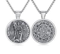 XIXLES Sterling Silver St Michael/St Christopher/St Benedict/Saint Jude/Virgin Mary Medal/Cross Crucifix/St Joseph//St Anthony Pendant Necklace Amulet Jewellery for Men Women