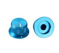 XIYANGJUAN 2pcs Electric Bass Guitar Aluminum Knobs Blue 1/4" Top Hat Volume Tone Speed Control Knobs for Fender Strat Telecaster Electric Bass Guitar Accessories (Blue)