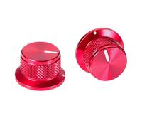 XIYANGJUAN 2pcs Electric Bass Guitar Aluminum Knobs Red 1/4" Top Hat Volume Tone Speed Control Knobs for Fender Strat Telecaster Bass Guitar Accessories (Red)