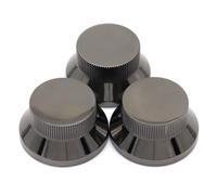 XIYANGJUAN 3pcs Metal Bell Guitar Knobs Chrome Push On ST Strat Guitar Top Hat Knob for 5.8mm Guitar Split Shafts (Black Nickel)