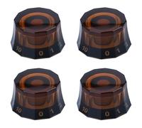 XIYANGJUAN 4pcs Dodecagon Design Transparent Electric Guitar Knobs Brown Speed Control Volume Tone Clera Knob for PRS LP SG Les Paul Guitar Accessories(Brown)