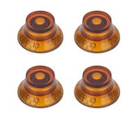 XIYANGJUAN 4Pcs Electric Guitar Knobs Amber Bell Top Hat Knobs Bass Speed Control Volume Tone Knobs Brown for Epiphone Les Paul SG Guitar Acccessories