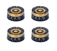XIYANGJUAN 4Pcs Electric Guitar Knobs Gold Black Speed Volume Tone Control Knob for Les Paul Strat Style Guitar Bass Parts Replacement