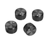 XIYANGJUAN 4pcs Metal Guitar Knobs Black Aluminium Volume Tone Control Knob for Fender Strat Telecaster Les Paul Electric Guitars & Bass Accessories Parts(Black)