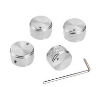 XIYANGJUAN 4pcs Solid Aluminum Guitar knobs Chrome Volume Tone Control Potentiometer knob for Fender ST Telecaster Les Paul Guitar Accessories(Chrome)