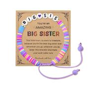 Xiyantiji Big Sis Bracelet Christmas Birthday Gifts for Women Sister Purple Bracelet from Little Brothers Sisters Pregnancy Announcement Gift for Big Sisters Daughter Niece