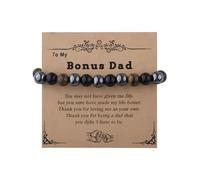 Xiyantiji Dad Bracelets Gifts for Men Fathers Day Birthday Gifts for Daddy Bonus Dad Stepdad Tiger Eye Stone Bracelet I Love You Gift, S, no gemstone