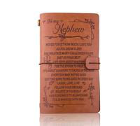 Xiyantiji Leather Journal Gifts for Nephew Graduation Birthday Gifts from Auntie Uncle, Inspirational Travel Journal Notebooks Christmas Back to School Gifts for Boys Nephew