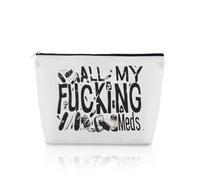 Xiyantiji Medicine Storage Bags with Zipper Letter Print Organizer Toiletry Cosmetic Meds Pouch for Men Women Nurse Practitioner Patient Medicine Gift Travel Portable Organizer Makeup Bag