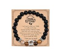 Xiyantiji New Dad Daddy Bracelet Gifts for Men Fathers Day Birthday Gifts for Daddy Husband Father To Be Nature Stone Beaded Bracelets, S, no gemstone