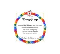 Xiyantiji Teacher Appreciation Gifts for Women Thank You Bracelet with Card Christmas End of Year Teachers Gifts from Student Teach Bracelets for Teacher Back to School Birthday Gift