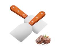 XIYEAM 2PCS Ice Cream Spatula, Stainless Steel Slant Grill Griddle Shovel Scraper Diner Flat Straight Blade, Metal Versatile Food Scraper for Home Kitchen Commercial Ice Cream Making Tool